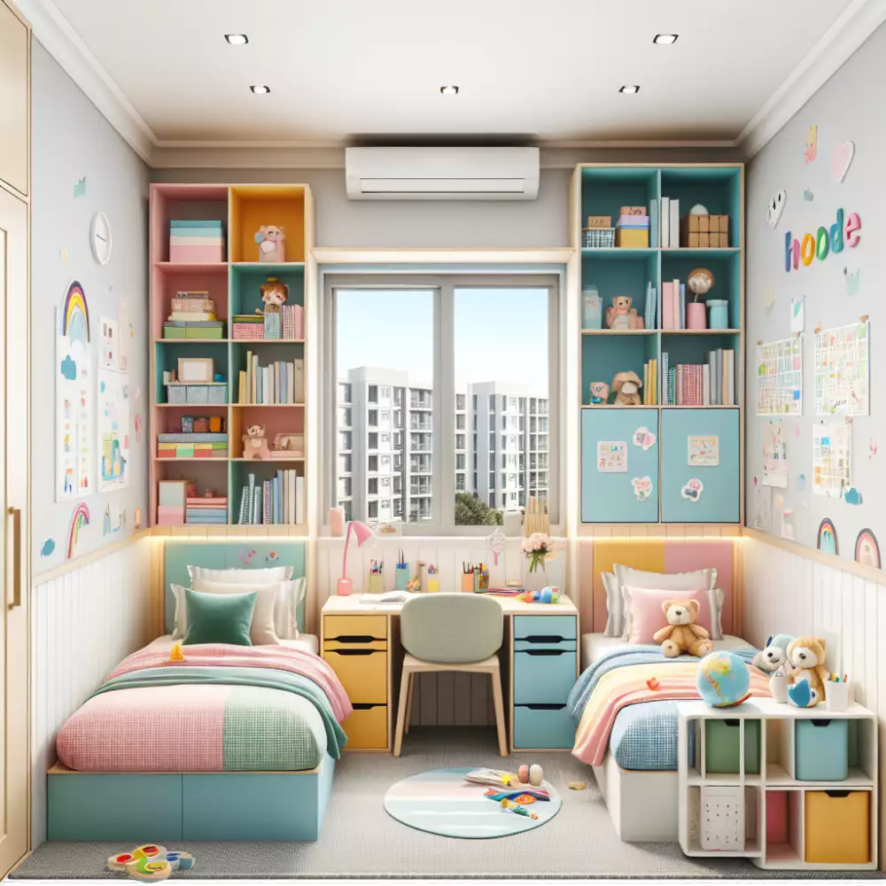 dětský pokoj pro dvě děti v paneláku